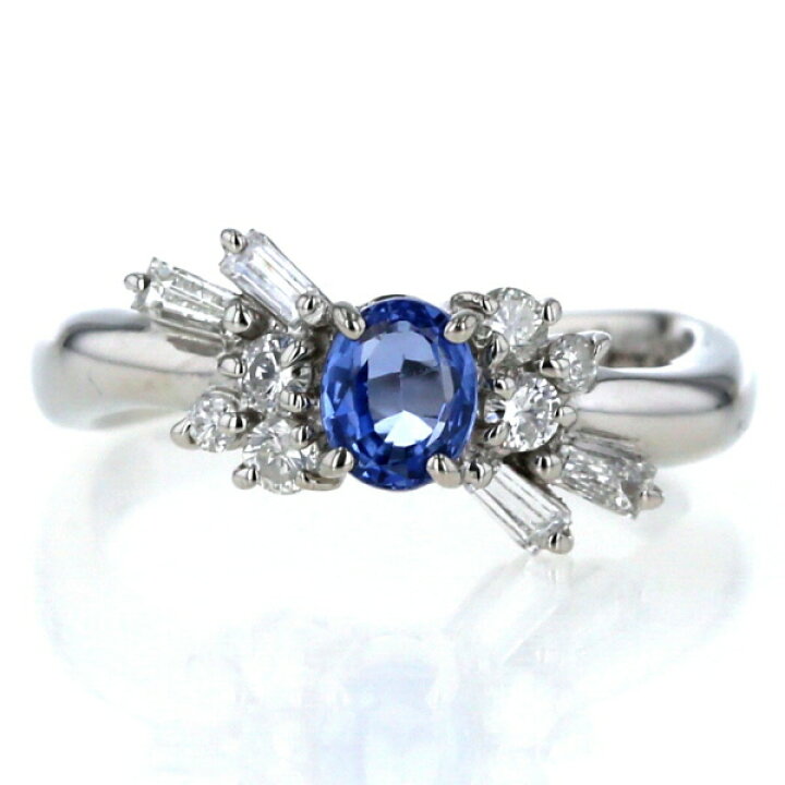 楽天市場】Pt850 プラチナ リング サファイア 0.48ct ダイヤモンド 