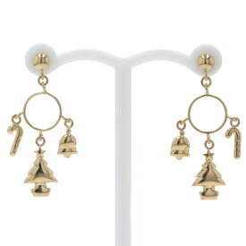 K18YG イエローゴールド ピアス クリスマスオーナメント ツリー ベル ステッキ スウィング 【新品仕上済】【zz】【中古】【送料無料】