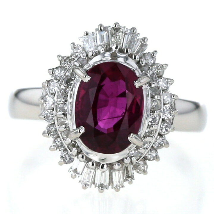 楽天市場】Pt900 プラチナ リング ルビー 1.88ct ダイヤモンド 0.45ct  