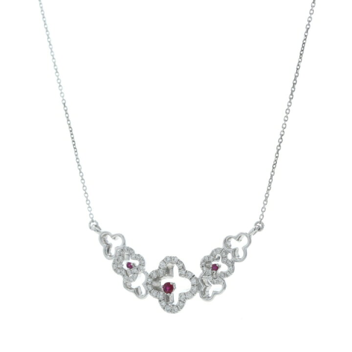 楽天市場】K18WG ホワイトゴールド ネックレス ルビー 0.10ct 