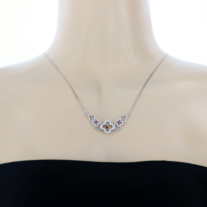 楽天市場】K18WG ホワイトゴールド ネックレス ルビー 0.10ct 