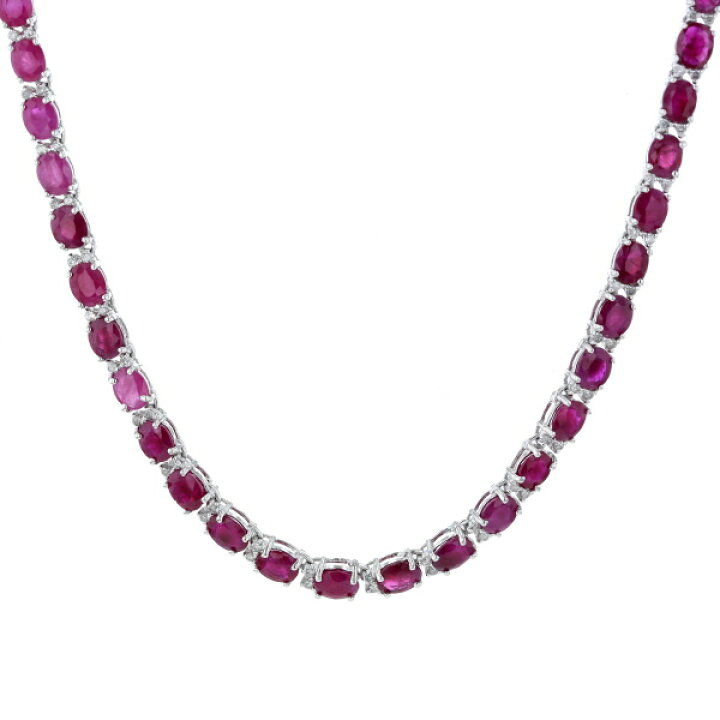 楽天市場】K18WG ホワイトゴールド テニスネックレス ルビー 25.0ct 