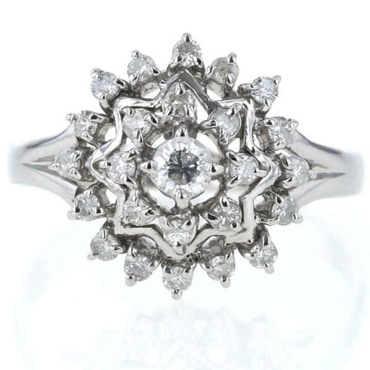 楽天市場】値下げ Pt900 プラチナ リング ダイヤモンド0.50ct 花 