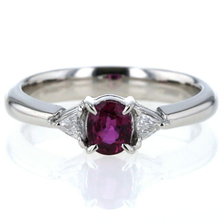 楽天市場】値下げ Pt900 プラチナ リング ルビー0.58ct ダイヤモンド  