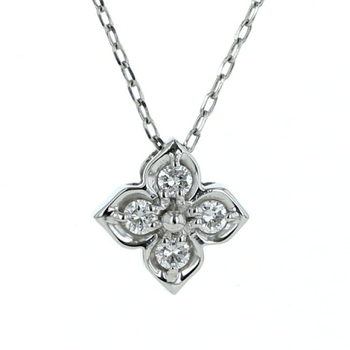 楽天市場】Pt850 プラチナ ネックレス ダイヤモンド 0.18ct クローバー  