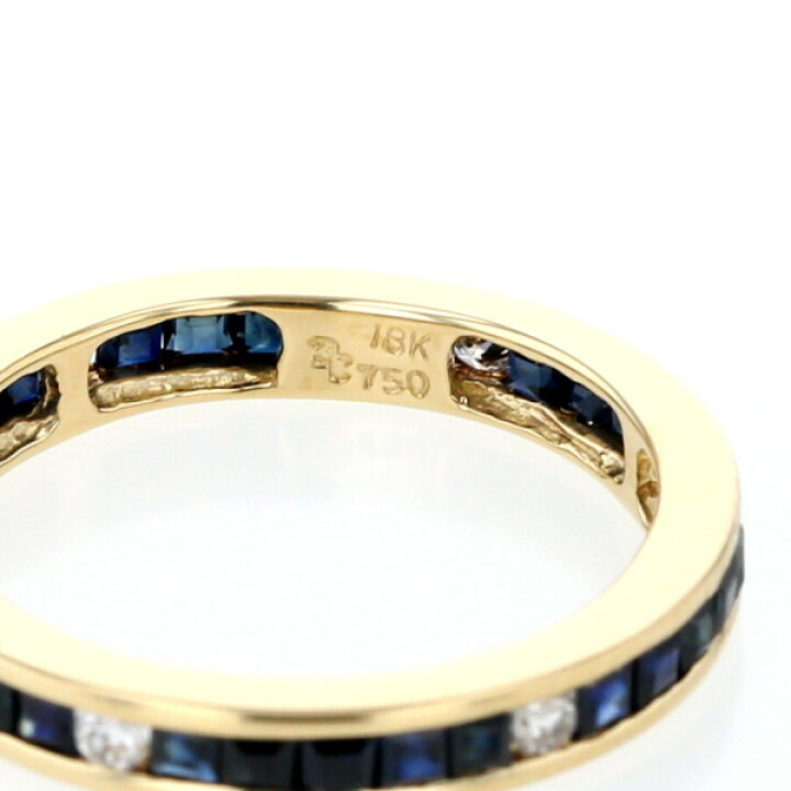 楽天市場】K18YG イエローゴールド リング サファイア 1.48ct  