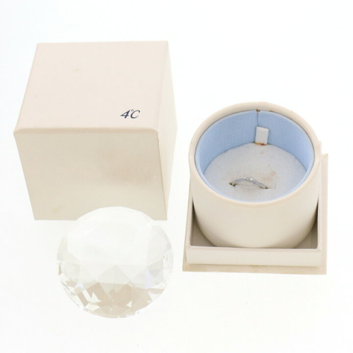 楽天市場】4℃ ヨンドシー K18WG ホワイトゴールド リング ダイヤモンド 