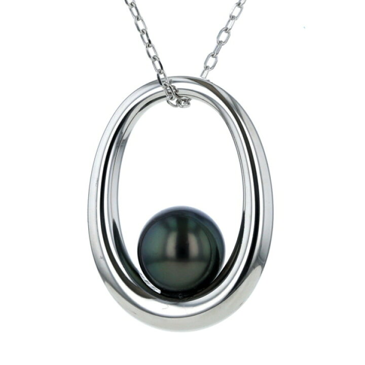 楽天市場】MIKIMOTO K18WG ホワイトゴールド ネックレス 黒蝶真珠 9.0  
