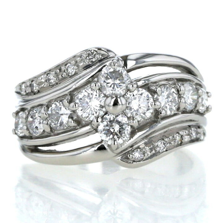 楽天市場】Pt850 プラチナ リング ダイヤモンド 1.22ct ウェーブ 