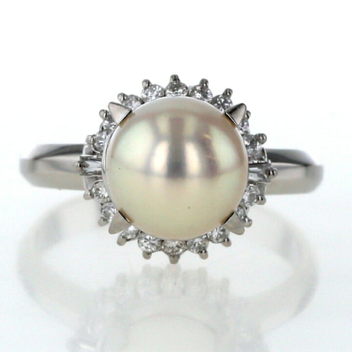 楽天市場】Pt900 プラチナ リング 真珠 8.8mm ダイヤモンド 0.260ct 