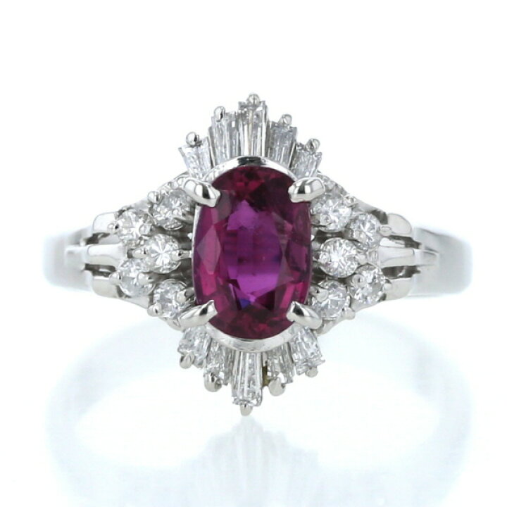 楽天市場】Pt900 プラチナ リング ルビー1.04ct ダイヤモンド0.38ct  