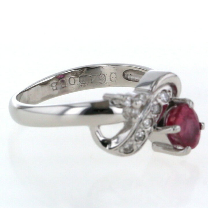 楽天市場】Pt850 プラチナ リング ルビー 0.64ct ダイヤモンド 0.08ct 