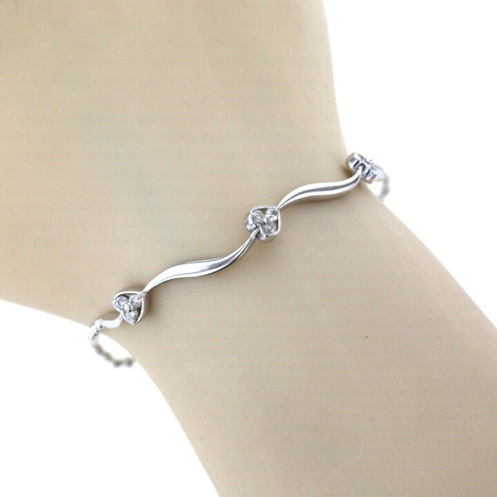 楽天市場】K18WG ホワイトゴールド ブレスレット ダイヤモンド0.15ct