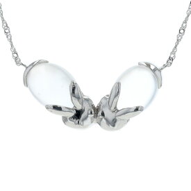 K14WG ホワイトゴールド ネックレス ムーンストーン 兎 うさぎ アニマル デザイン 42cm【新品仕上済】【zz】 【中古】【送料無料】