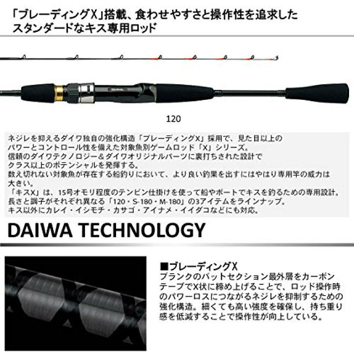 楽天市場 ダイワ Daiwa 船竿 キス X S 180 釣り竿 ｇｒ Online Store