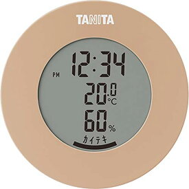 タニタ 温湿度計 時計 温度 湿度 デジタル 卓上 マグネット ライトブラウン TT-585 BR 送料無料