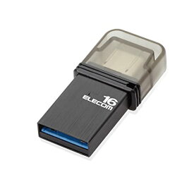 エレコム USBメモリ 16GB USB3.0 タイプC キャップ付 ブラック MF-CAU3116GBK 送料無料