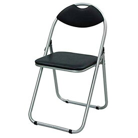 [山善] 折りたたみ パイプ 椅子 幅44.5×奥行47.5×高さ79.5cm 持ち運び用取っ手付き 軽量 完成品 スチール・金属 シル 送料無料