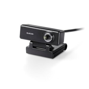 �G���R��(ELECOM) WEB�J���� UCAM-C520FBBK 200����f HD 720p 30FPS �}�C�N���� �����׃K���X�� ��������