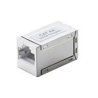 エレコム RJ45 中継コネクタ Cat6A LANケーブル 延長 アダプタ STP仕様 シルバー LD-RJ45S6ASV 送料無料