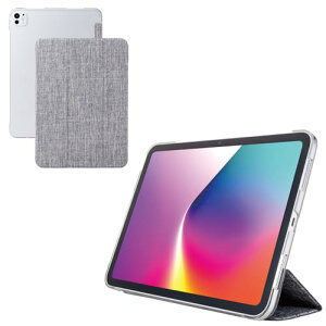 �G���R�� iPad Pro 11�C���` (M4) �P�[�X �J�o�[ �t�@�u���b�N �t���b�v�P�[�X ���^ �y�� �w�ʃN���A 2�A���O�� �O�� ��������