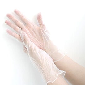 [山善] PVC手袋 10箱(1000枚) ポリ塩化ビニール 薄め パウダーフリー 粉なし 左右兼用 使い捨て手袋 YZ-PVC-L(C 送料無料