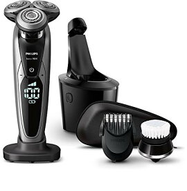 【除菌洗浄器付き】フィリップス 9000シリーズ メンズ 電気シェーバー 72枚刃 回転式 お風呂剃り & 丸洗い可 トリマー・洗顔ブラ 送料無料