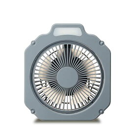 ドウシシャ Wind GEAR（ウインドギア） 扇風機 アウトドア LEDライト付 防水機能 (IPX4) 2電源対応（充電式・USB電 送料無料