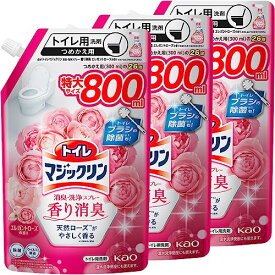 【まとめ買い】トイレマジックリン消臭・洗浄スプレー 香り消臭 エレガントローズの香り つめかえ用 800ml×3個 送料無料