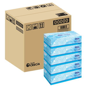 【ハーフケース品】 クリネックス ティシュー アクアヴェール 360枚(180組) 5箱 ×4パック入り 送料無料