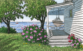 キャロル・コレット「Summer Cottage」Collette 手彩色銅版画選べる新品額付　国内 送料無料