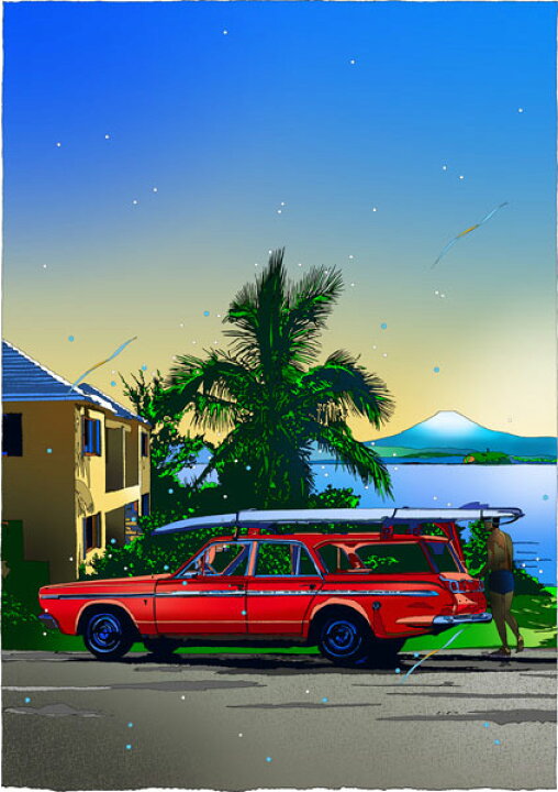 楽天市場 鈴木英人 富士とサーファー Fuji Surfer 06年 Emグラフ 額付版画作品 国内 送料無料 アート アロマ グレイス