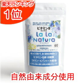 【スーパーセール限定特価】 自然由来成分使用 ビタミンB群サプリ 60粒 (1ヶ月分) 高濃度 ビタミンB ビタミンB1 ビタミンB2 ビタミンB6 ビタミンB12 ビオチン 葉酸 メール便送料無料 無添加 サプリ サプリメント ララナチュラ ビタミンBミックス