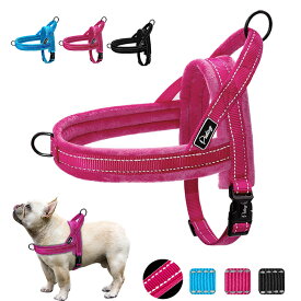 犬 ハーネス ふわふわ 光る XS〜Lサイズ 【送料無料】犬 ハーネス 反射 夜光る 安心 安全 ふかふか かわいい おしゃれ やわらかい 痛くない 小型犬 中型犬 大型犬 布製 名前入り首輪とお揃い リードとお揃い 海外商品：約2〜4週間後発送予定