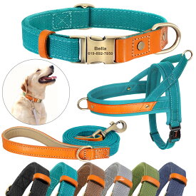犬 首輪 ハーネス 名入れ リードセット 本革×ナイロンシリーズ XS〜L：かっこいい かわいい おしゃれ 名前入り ネーム入りワンタッチバックル ネームタグ 名入り 電話番号入り 小型犬 中型犬 大型犬 Grace グレース【送料無料】