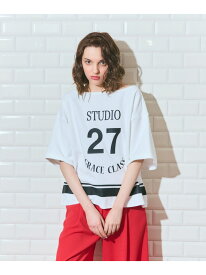 【SALE／30%OFF】ナンバープリントループ裏毛トップ GRACE CONTINENTAL グレースコンチネンタル トップス カットソー・Tシャツ ネイビー ホワイト【RBA_E】【送料無料】[Rakuten Fashion]