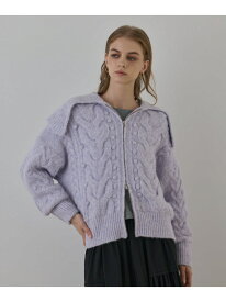 【SALE／50%OFF】ヘアリーニットコクーンジャケット GRACE CONTINENTAL グレースコンチネンタル ジャケット・アウター その他のジャケット・アウター ベージュ パープル【RBA_E】【送料無料】[Rakuten Fashion]