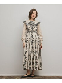 【SALE／30%OFF】パターン刺繍ワンピース GRACE CONTINENTAL グレースコンチネンタル ワンピース・ドレス ワンピース ベージュ ブラック【RBA_E】【送料無料】[Rakuten Fashion]