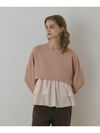 【SALE／50%OFF】タックフリルヘムカットトップ GRACE CONTINENTAL グレースコンチネンタル トップス カットソー・Tシャツ ピンク グレー【RBA_E】【送料無料】[Rakuten Fashion]