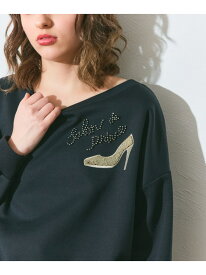 モチーフ刺繍スウェットトップ GRACE CONTINENTAL グレースコンチネンタル トップス カットソー・Tシャツ ホワイト ブラック【送料無料】[Rakuten Fashion]