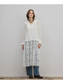 【SALE／30%OFF】レースコンビフリルカフタンワンピース GRACE CONTINENTAL グレースコンチネンタル ワンピース・ドレス ワンピース ベージュ【RBA_E】【送料無料】[Rakuten Fashion]