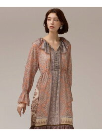 【SALE／60%OFF】ペイズリープリントドレス GRACE CONTINENTAL グレースコンチネンタル ワンピース・ドレス ワンピース カーキグリーン オレンジ【RBA_E】【送料無料】[Rakuten Fashion]