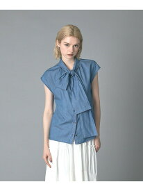 シアーデニムボウタイブラウス GRACE CONTINENTAL グレースコンチネンタル トップス シャツ・ブラウス ブルー【送料無料】[Rakuten Fashion]