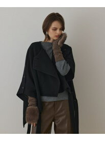 【SALE／50%OFF】ライトビーバーポンチョ GRACE CONTINENTAL グレースコンチネンタル ジャケット・アウター ポンチョ ブラック ベージュ【RBA_E】【送料無料】[Rakuten Fashion]
