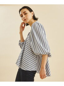 【SALE／40%OFF】リネンタッチストライプトップ GRACE CONTINENTAL グレースコンチネンタル トップス カットソー・Tシャツ パープル イエロー【RBA_E】【送料無料】[Rakuten Fashion]