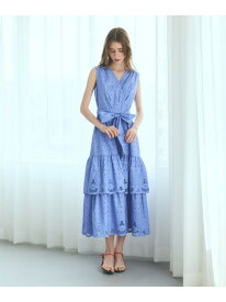 【SALE／50%OFF】カットワークembドレス GRACE CONTINENTAL グレースコンチネンタル ワンピース・ドレス ワンピース ブルー ブラウン【RBA_E】【送料無料】[Rakuten Fashion]