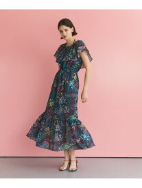 【SALE／60%OFF】ボタニカルプリントワンピース GRACE CONTINENTAL グレースコンチネンタル ワンピース・ドレス ワンピース ブラウン ブラック【RBA_E】【送料無料】[Rakuten Fashion]