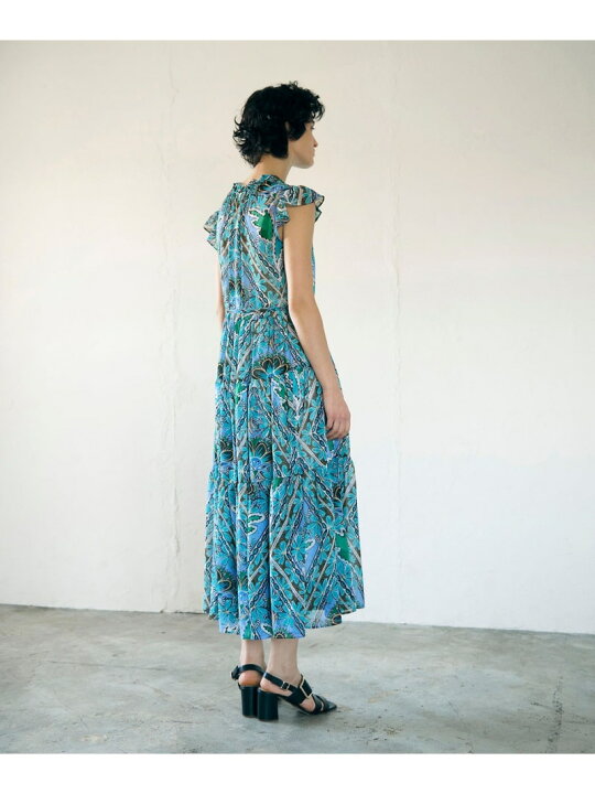 楽天市場】【SALE／30%OFF】シフォンプリントティアードワンピース 