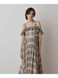 【SALE／50%OFF】チェックサッカーワンピース GRACE CONTINENTAL グレースコンチネンタル ワンピース・ドレス ワンピース ブラウン イエロー【RBA_E】【送料無料】[Rakuten Fashion]