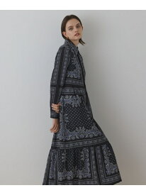 【SALE／30%OFF】バンダナプリントシャツワンピース GRACE CONTINENTAL グレースコンチネンタル ワンピース・ドレス ワンピース ブラック ベージュ【RBA_E】【送料無料】[Rakuten Fashion]